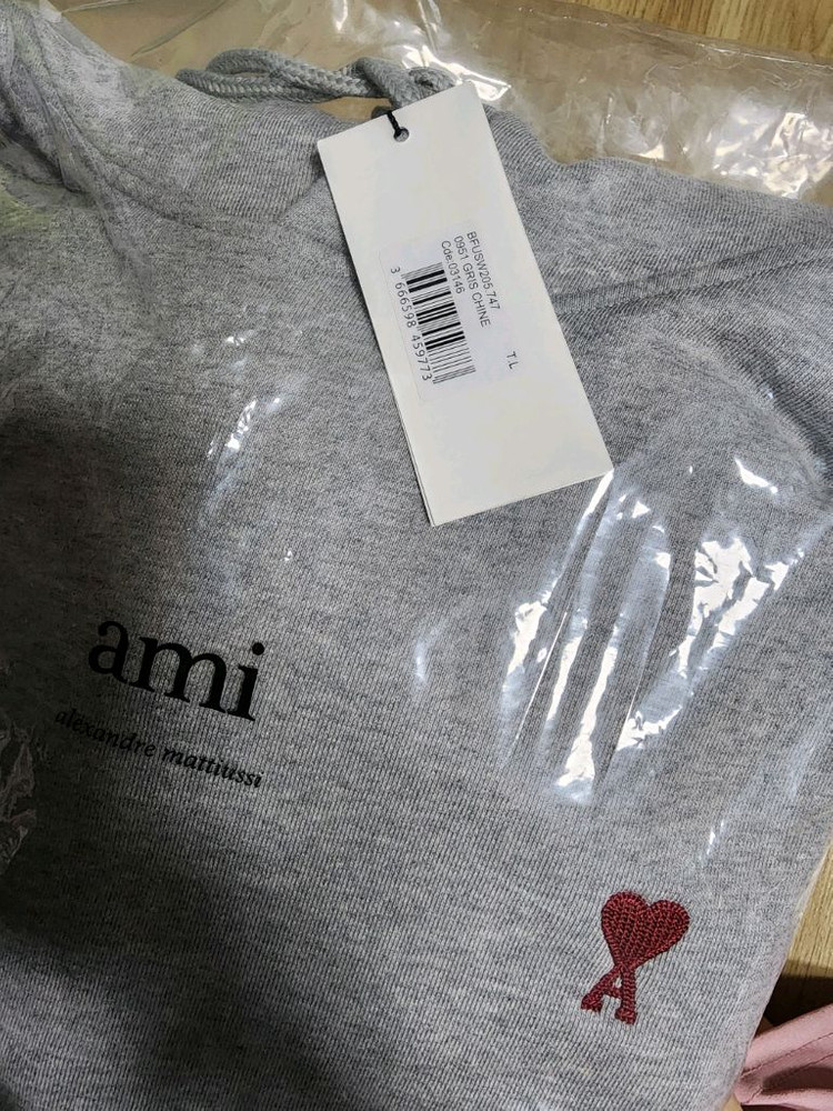 아미 하트 로고 블랙 후드티 L 이미지