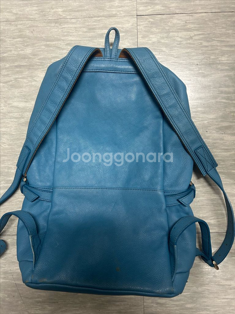 닥스 가죽 백팩 파란색--1