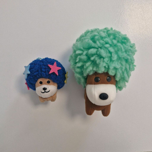 산엑스 고전 아프로켄 아프로견 사과 별 인형