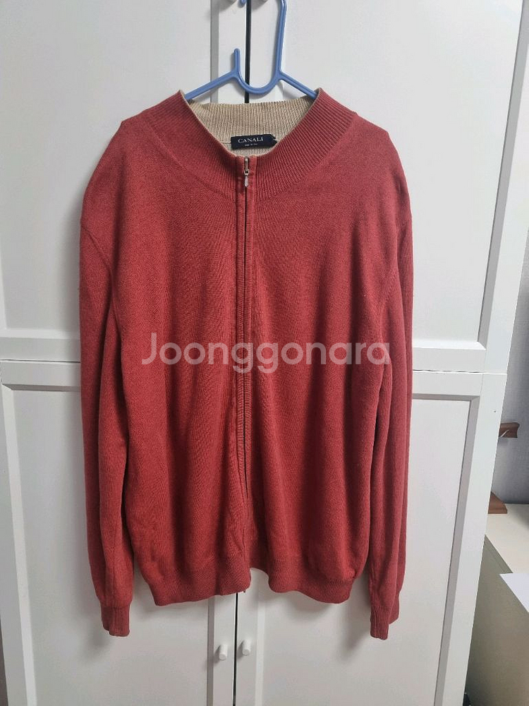 이태리제 카날리 벽돌색 집업 니트 가디건 105사이즈--0