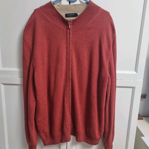 이태리제 카날리 벽돌색 집업 니트 가디건 105사이즈