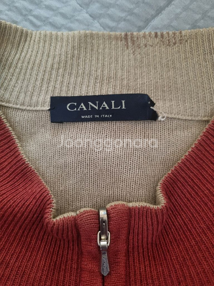 이태리제 카날리 벽돌색 집업 니트 가디건 105사이즈--3