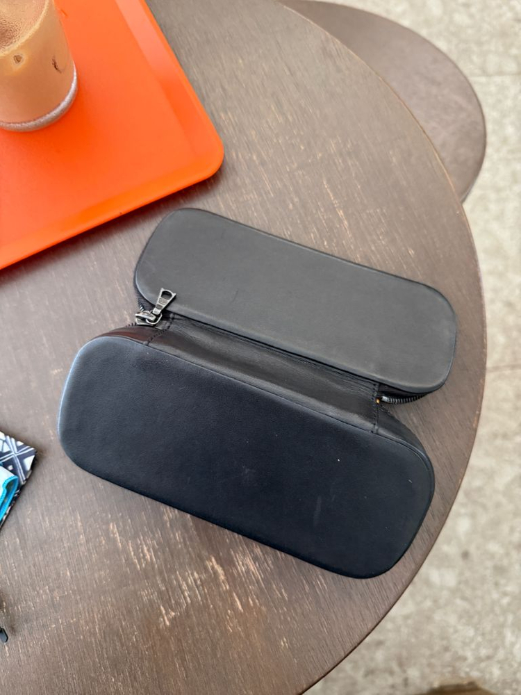 이삭레이나 프랑스 가죽안경케이스 (블랙/Calfskin 이미지