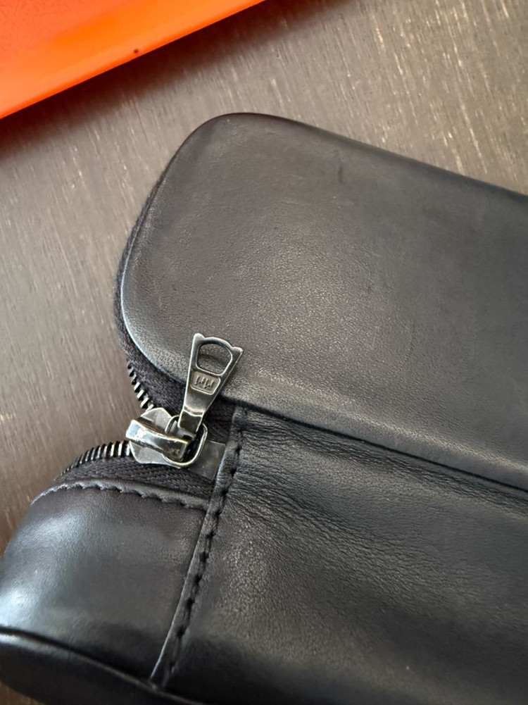 이삭레이나 프랑스 가죽안경케이스 (블랙/Calfskin 이미지