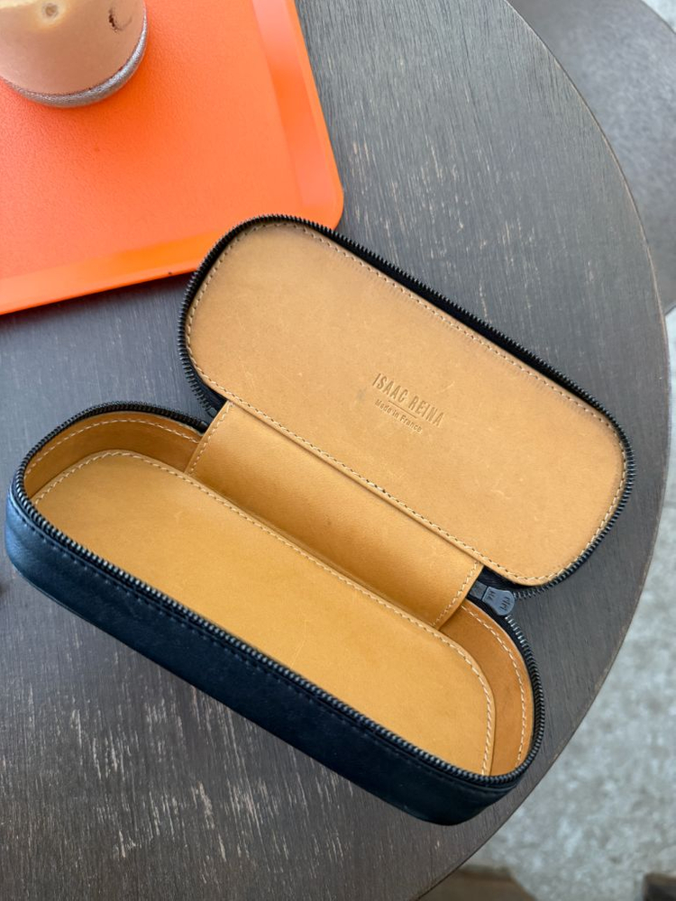 이삭레이나 프랑스 가죽안경케이스 (블랙/Calfskin 이미지