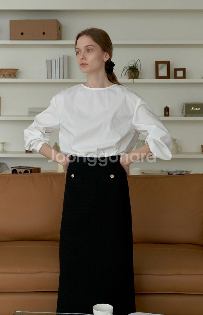 스텝어라운드 트위드스커트 S--0