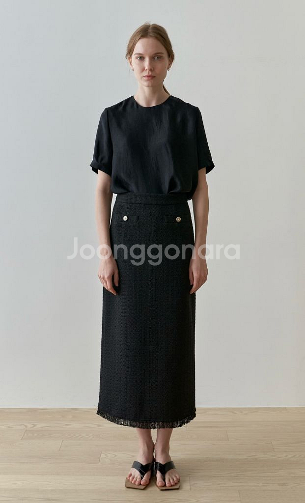 스텝어라운드 트위드스커트 S--1