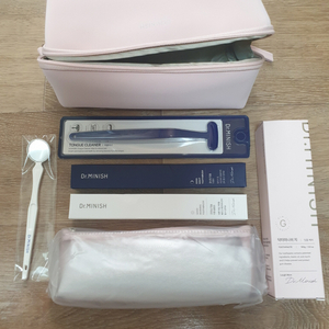 닥터미니쉬 파우치세트 구강케어 여행 패키지 미개봉 칫솔 파우치 치약 혀클리너 치아거울