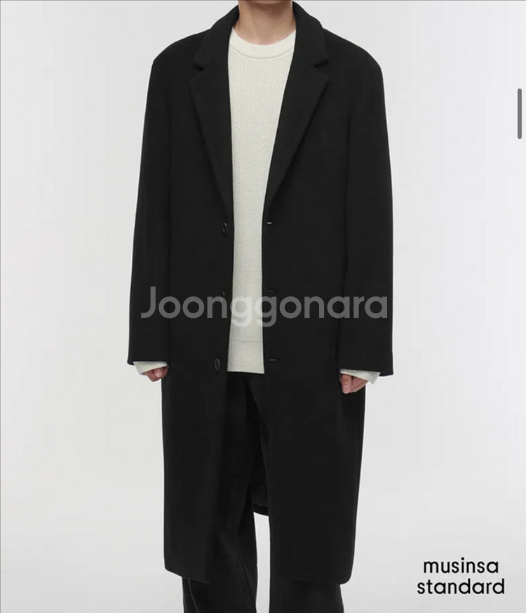 무신사 스탠다드 캐시미어 블렌드 오버사이즈 싱글 코트--0