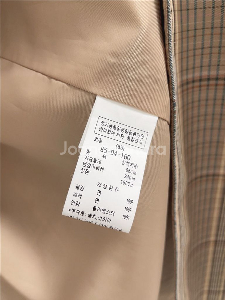 듀엘 체크 케이프 포인트 트렌치 코트--5