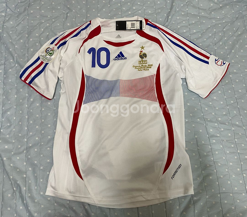06-08 프랑스 어웨이 지단 풀패치 축구유니폼--0