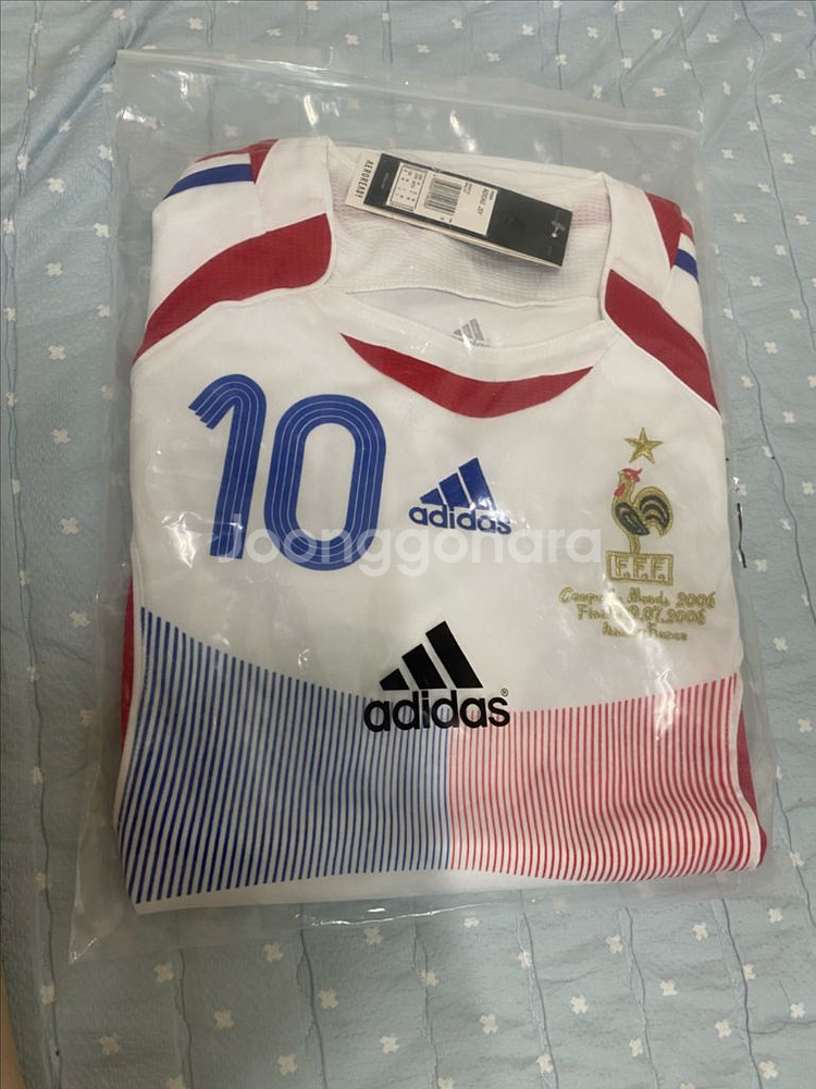 06-08 프랑스 어웨이 지단 풀패치 축구유니폼--2