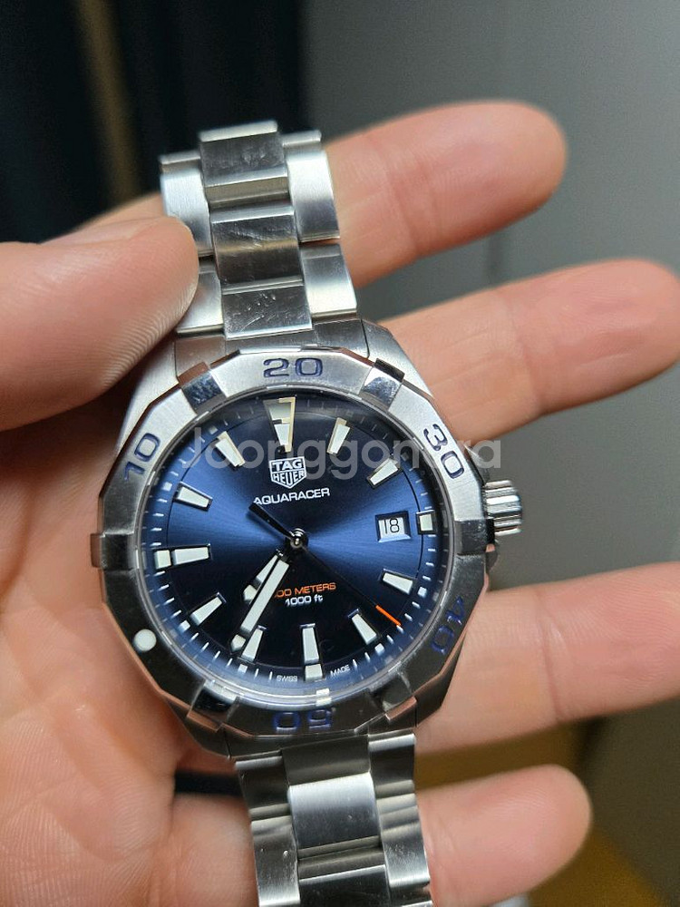 태그호이어 아쿠아레이서300 쿼츠 청판 41mm 명보--0