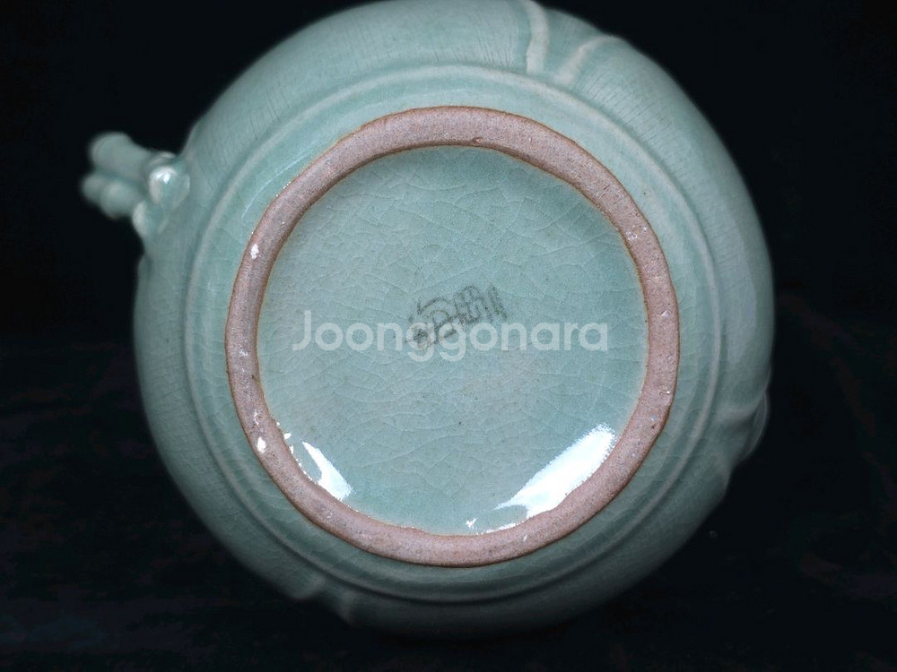 해강 유근형 청자연봉주전자--6