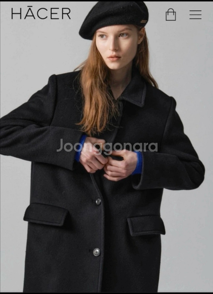 (새상품)아쎄르 울 싱글 코트--3