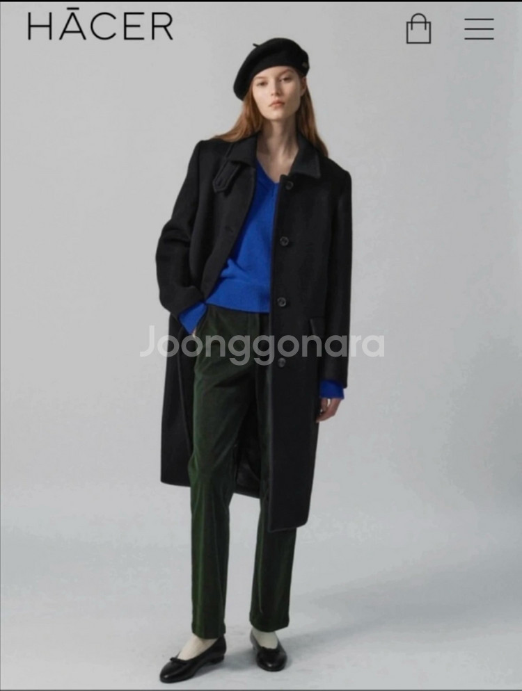 (새상품)아쎄르 울 싱글 코트--1