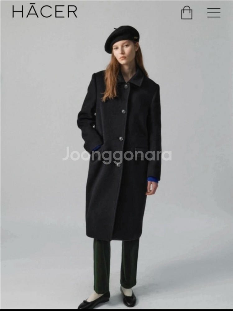 (새상품)아쎄르 울 싱글 코트--0