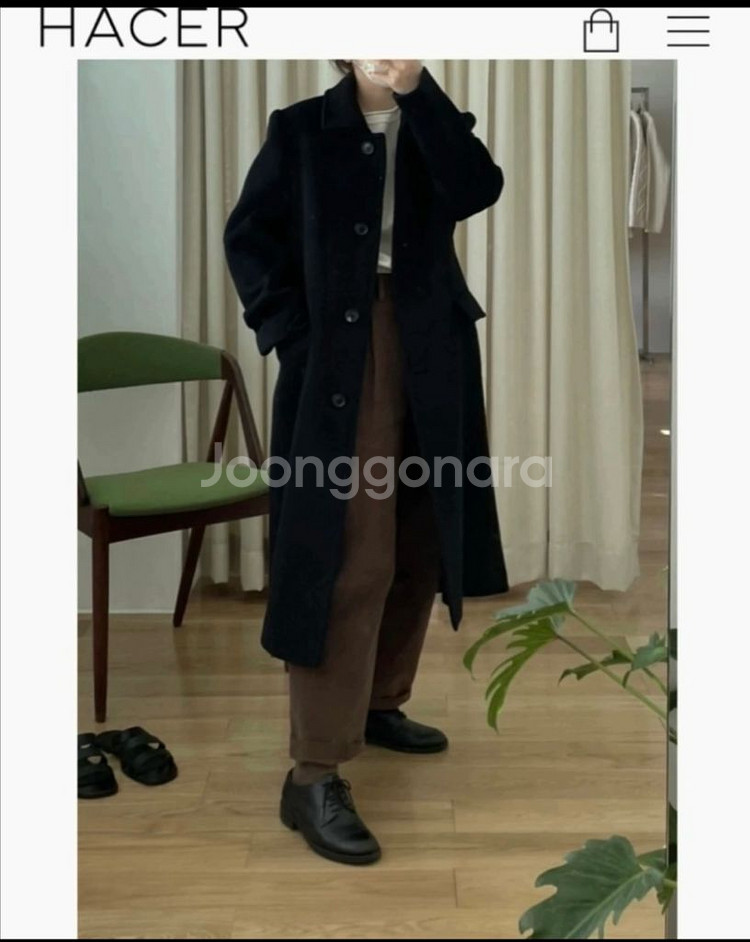 (새상품)아쎄르 울 싱글 코트--9