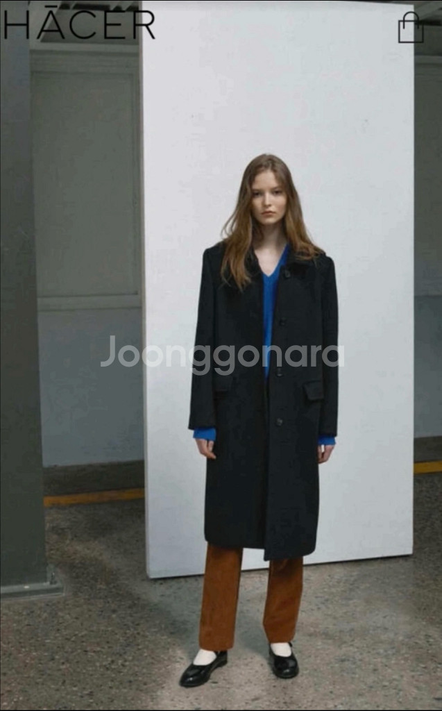 (새상품)아쎄르 울 싱글 코트--5