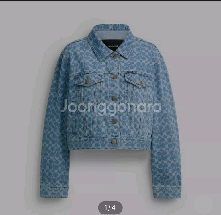 코치 스타일 모노그램 크롭 데님 자켓 (44~55)--3