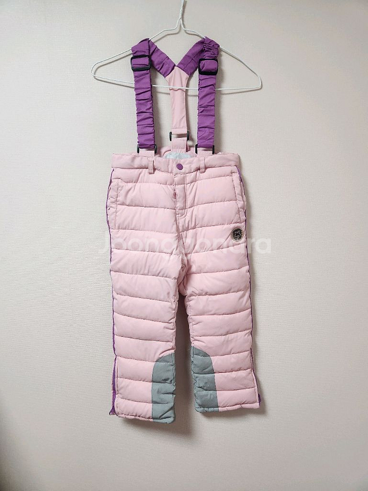 130사이즈 웰튼 인디핑크 보라멜빵 스키복 하의 바지--0