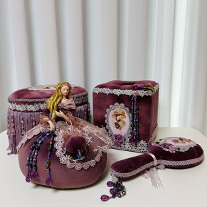 새상품)엔틱한 벨벳 오브제 4종 세트