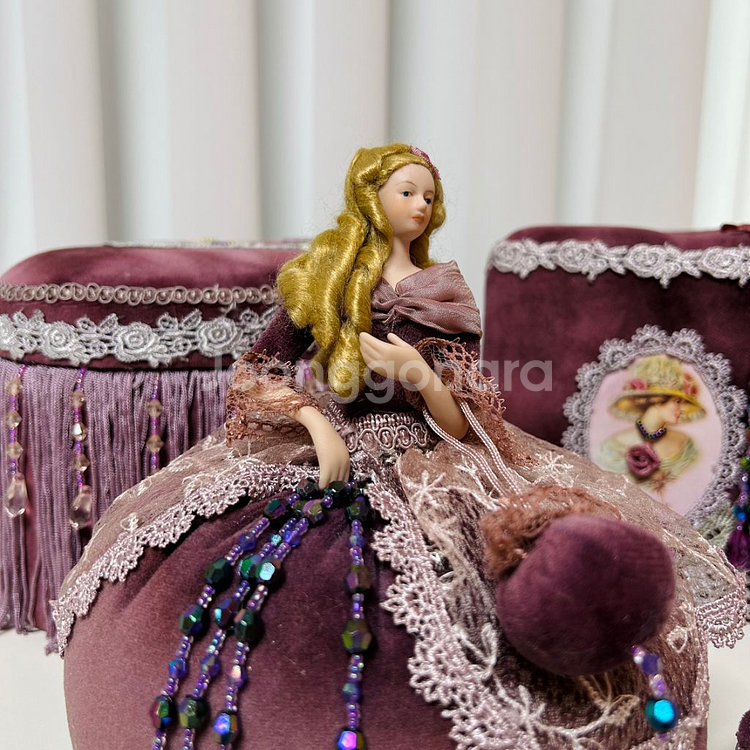 새상품)엔틱한 벨벳 오브제 4종 세트--1