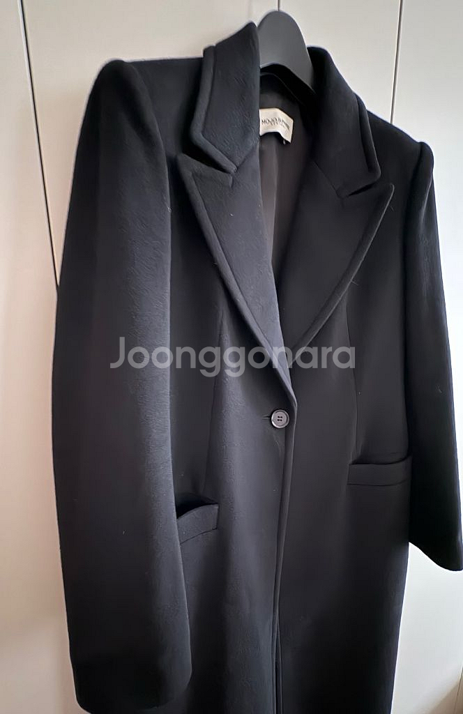 모조에스핀 캐시미어100 블랙 롱코트--3