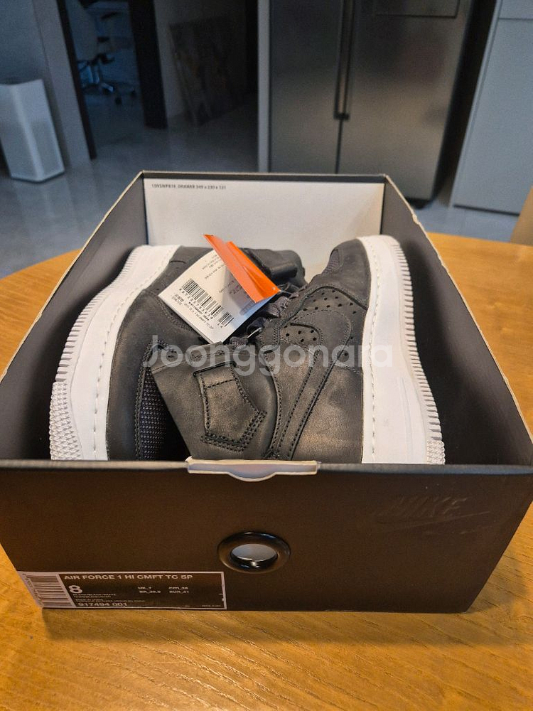 (새상품)소가죽나이키에어포스1하이 검정 260--3