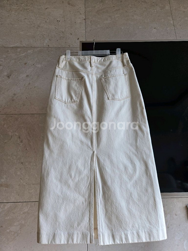 FRAME 화이트 데님 롱스커트--1