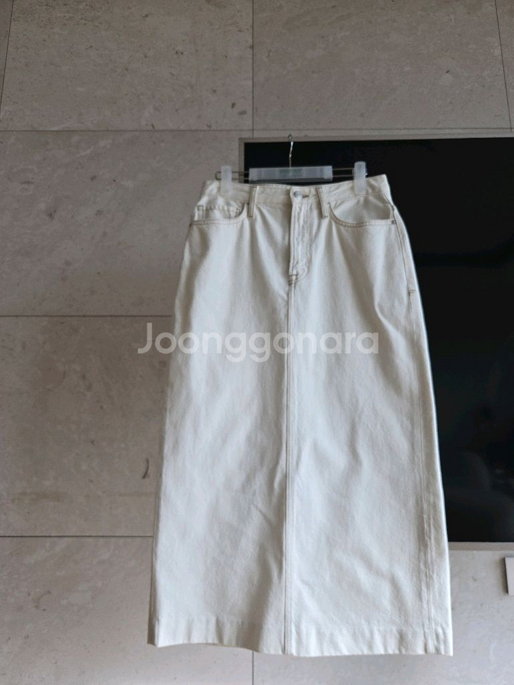 FRAME 화이트 데님 롱스커트--0