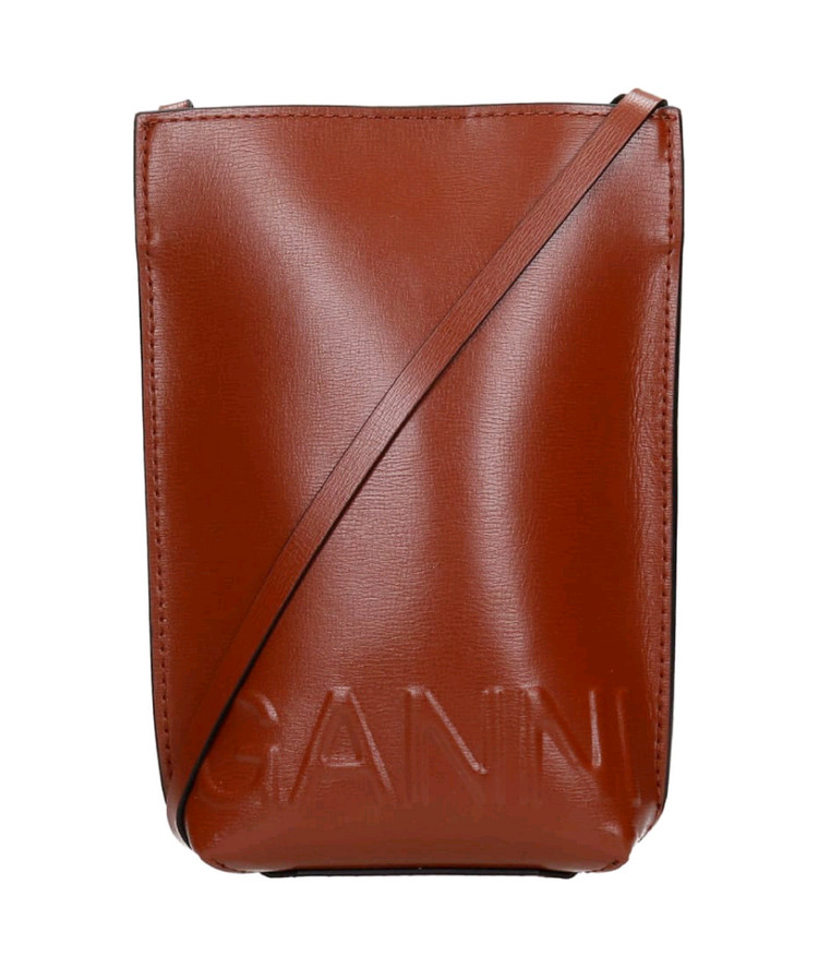 GANNI 가니 브라운레더 미니백 숄더백 크로스백 폰백--3