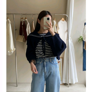 세일러 볼레로 니트 가디건 이미지