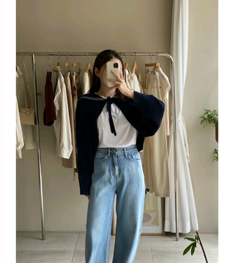 세일러 볼레로 니트 가디건 이미지