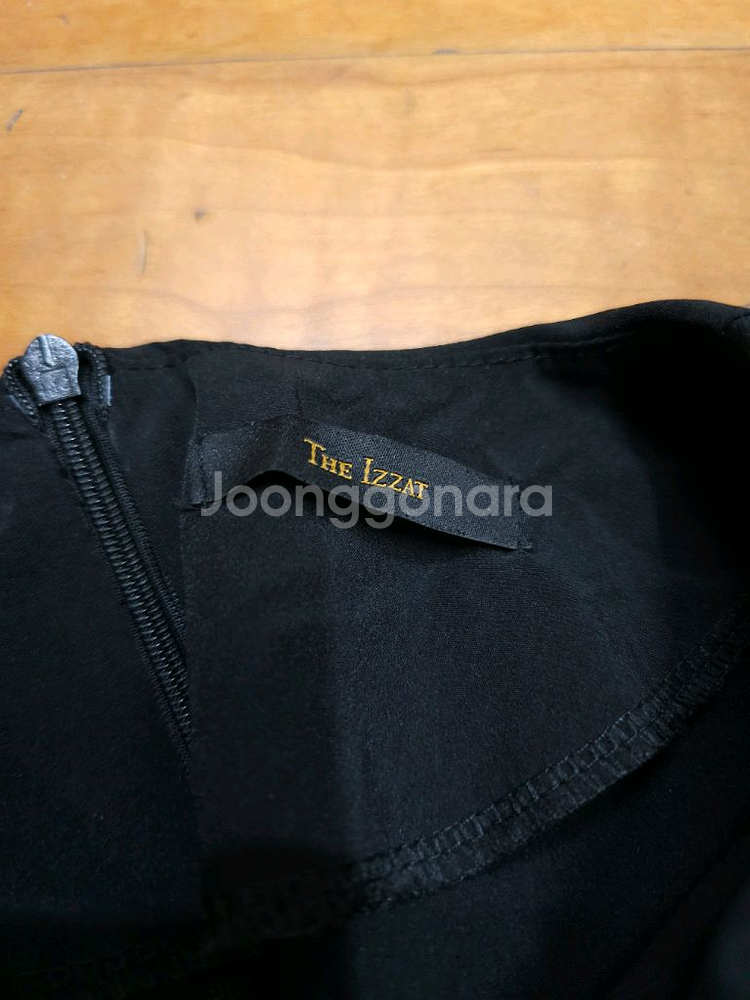 아이잗 블랙 금장 단추 플리츠 롱 원피스--5