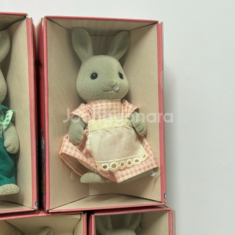 실바니안 올드 핑크박스 회색토끼 가족 일괄--2