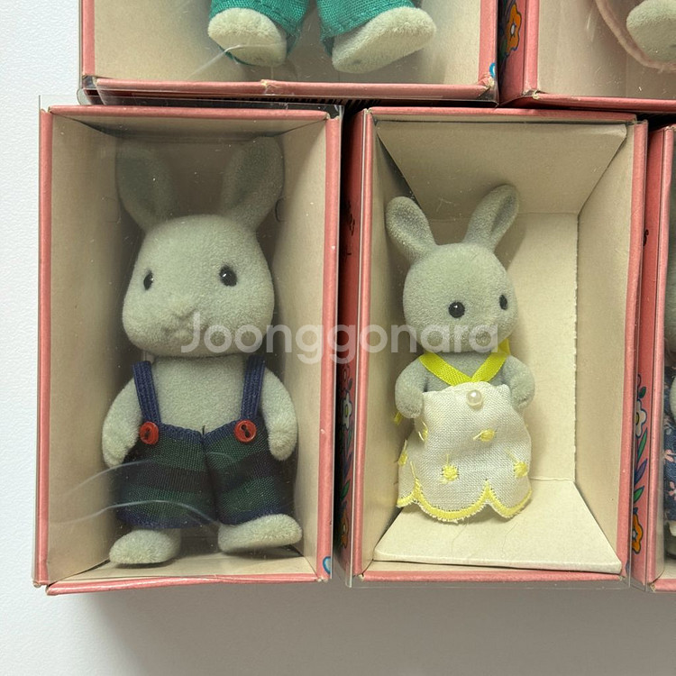 실바니안 올드 핑크박스 회색토끼 가족 일괄--3
