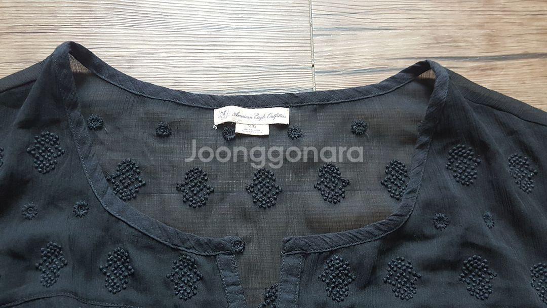 55 66 반팔 롱티 쉬폰티 블랙 마리에끌레르 샤트--7