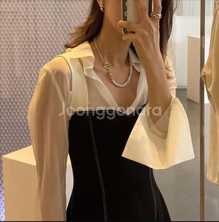 레하 시스루 오간자 블라우스--8