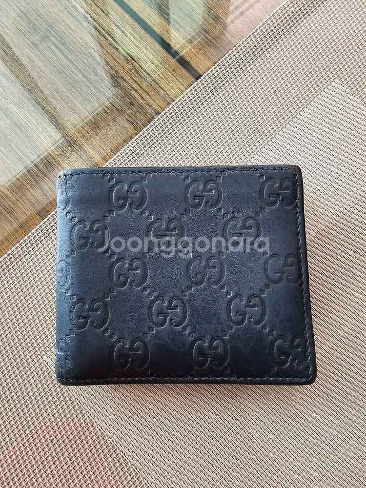 (정품) 구찌 시그니처 시마반지갑/네이비/개인--0