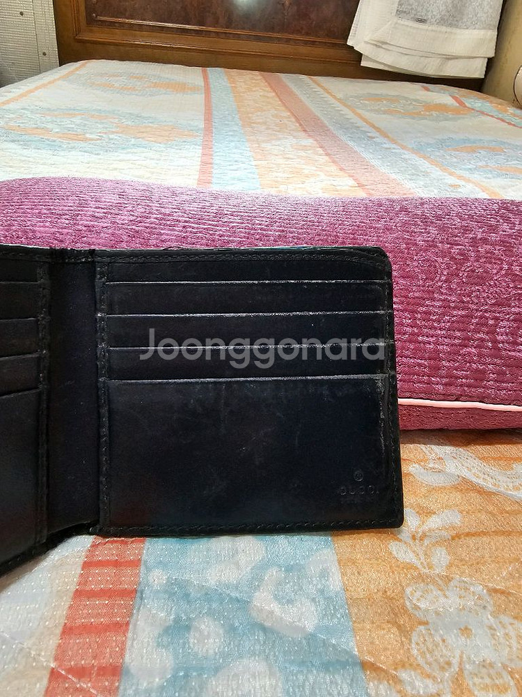 (정품) 구찌 시그니처 시마반지갑/네이비/개인--2