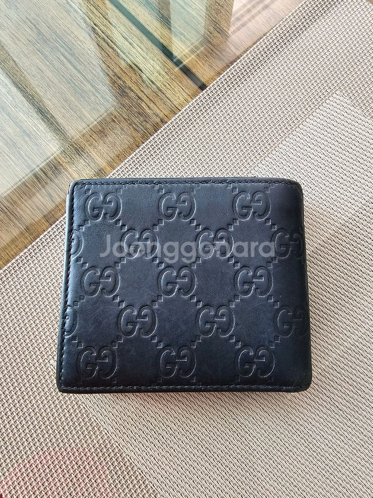 (정품) 구찌 시그니처 시마반지갑/네이비/개인--3