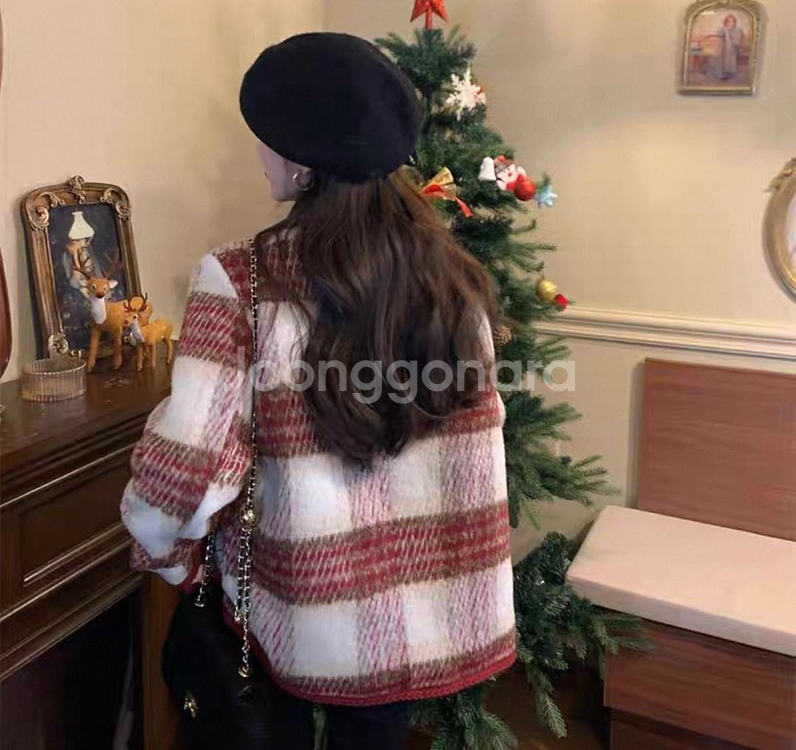 체크트위드가디건코트--1