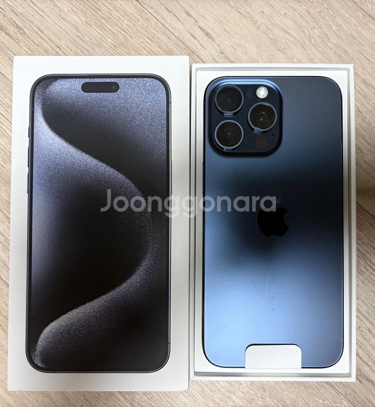 아이폰15 프로맥스 블루티타늄 256gb 리퍼 미사용--1