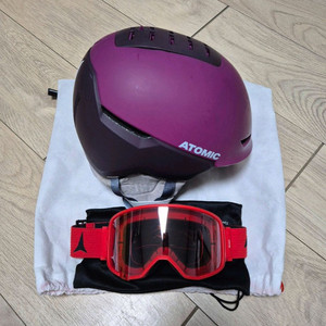 (L) 아토믹 헬멧, 고글 세트로 판매합니다