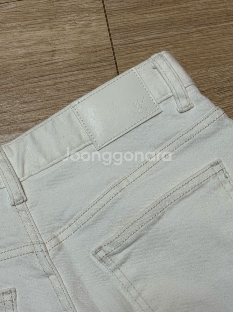 pvcs 플레인 와이드 데님팬츠 화이트 M 롱기장--2