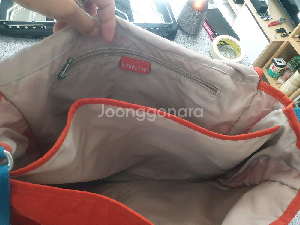 키플링 아제냐 크로스백 오렌지색--5