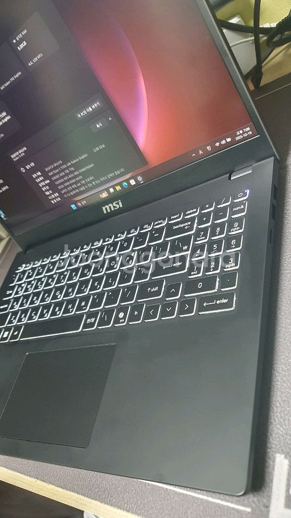 msi 15인치 노트북 pd충전 새거컨디션 배터리93%--4