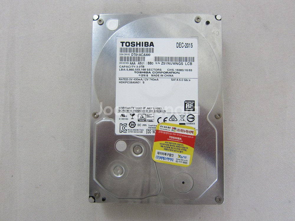 도시바 하드디스크 DT01 (3TB,DT01ACA300--0