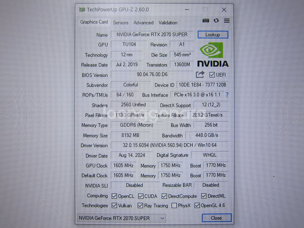 컬러풀 iGame RTX2070 SUPER Vulcan--4